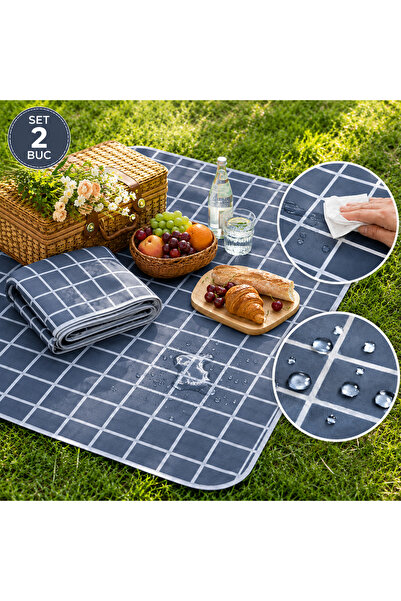Zenorius Set 2 Pături de Picnic Impermeabile, Rezistente la Umiditate și Lich...