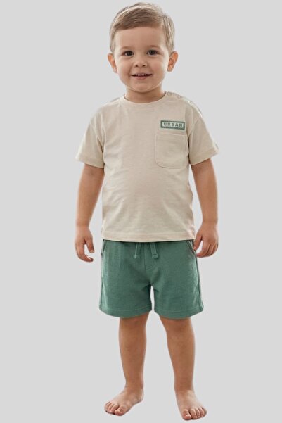 ww waka waka kids store Urban Vibes" Printed Pocket White T-Shirt and Mint Gr...