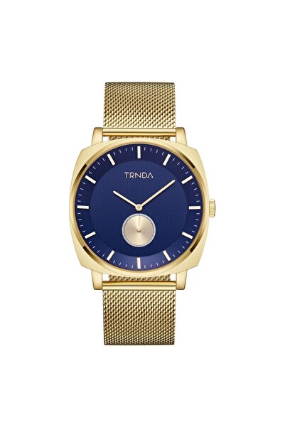TRNDA Men's Gold Stainless Steel Watch, Blue Dial | Trn-45mm-Gd