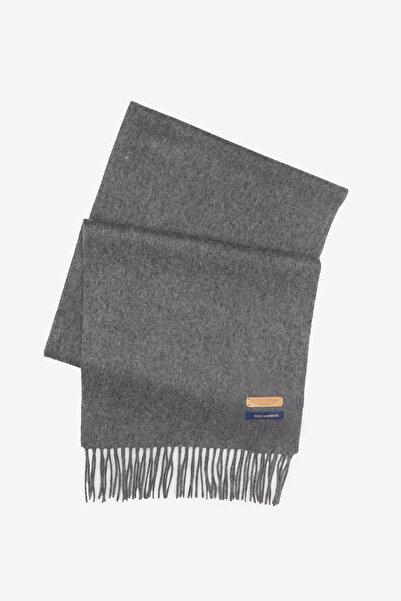 BROOKS BROTHERS Unisex Gri %100 Kaşmir Düz Atkı