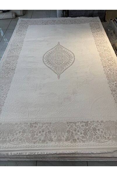 LUXESS HALI Beymensss Halı 00101B Bej Krem Yün Akrilik Üst Kalite Çerçeveli A...