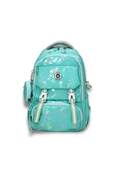 woomino Mint Green Children's School Bag Shiny Foil Patterned Primary School ...