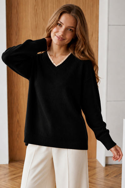 benguen Collar Detailed Sweater N510 Black