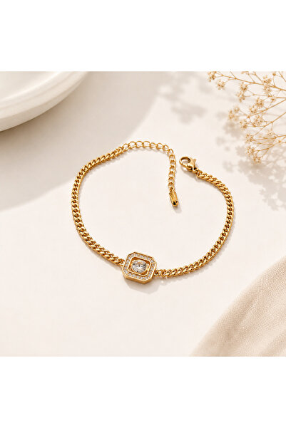 Archhazel Jewelery Baget Stone Knitted Chain Bracelet