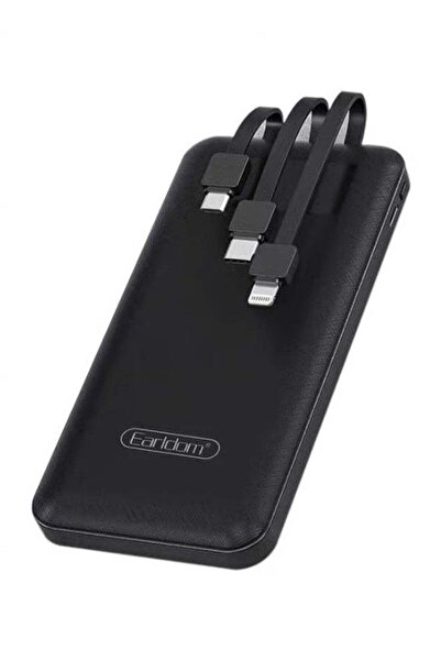 Earldom PB-41 10000 mAh Power Bank With 3 Wire In-Built Charging Cable And LC...
