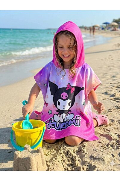 trandbaby Kuromi Girls' Hooded Beach Poncho Towel