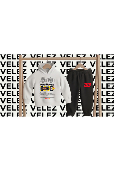 STİL-X Max Verstappen Printed 3 Threaded Yarn Hooded Children's Tracksuit Set