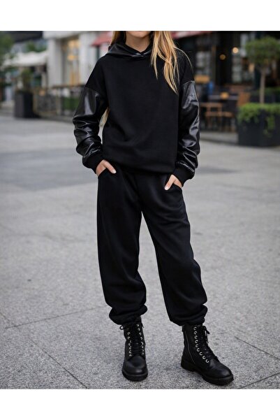 shop 2-Piece Combination Set with Leather Details and Stylish Design