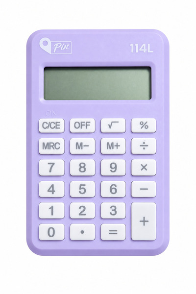 Pin 114L Cep Tipi Hesap Makinesi Pastel Mor – 8 Hane