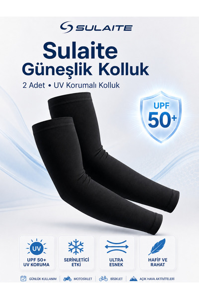 SULAITE Black Arm Socks Arm Sleeves Sun Protection Motorcycle Arm Socks