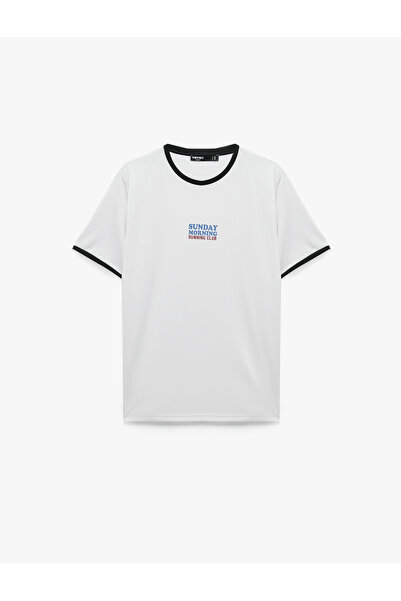 Koton Short Sleeve Crew Neck Printed Ribbed Regular Fit Sports T-Shirt