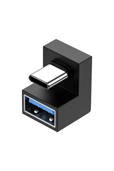 Choice3 Black 180 Degree Elbow USB C Adapter Type C USB C OTG Converter U Sha...