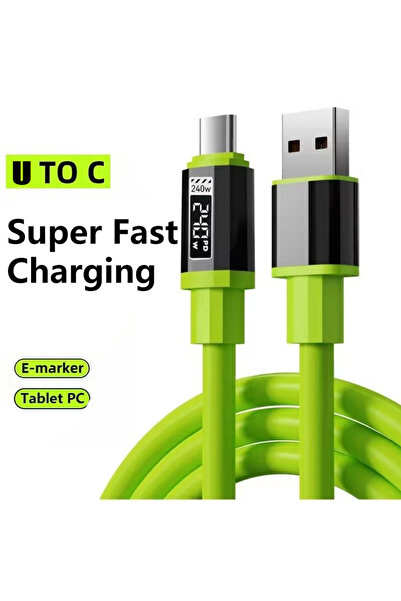 Choice8 1.5m Green USB-Type C 240W 10A Cables Super Fast Charging Type C To T...