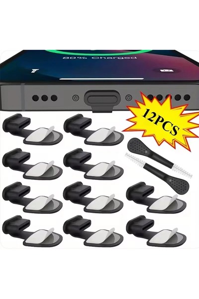 choice2 12x Set USB C Silicone Dust Plug Set With Cleaning Brush, Anti-Dust C...