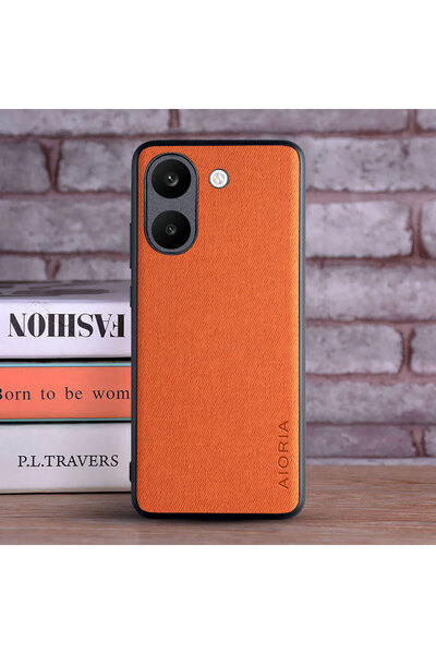 Choice6 Poco X8 Pro Orange Case for Poco X8 Pro Max Textile Leather Fashion S...