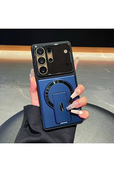 Choice24 Galaxy S25 Navy Blue Full Lens Protection Fold Stand Magnetic Phone ...