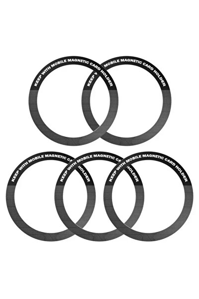 Choice6 Black 5PCS Shape O Metal Plate in Car Ring For Magsafe Wireless Charg...