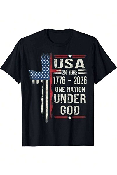 29CUN USA 250 Years One Nation Under God 1776 2026 Patriot T-Shirt For Men Wo...