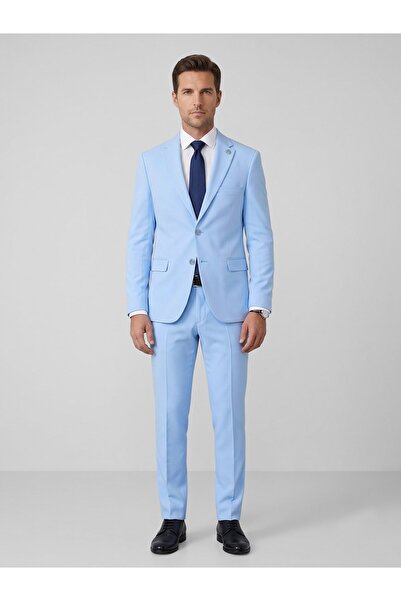 Plus Scorpion Men's Classic 2-Piece Suit 2 Buttons Slim Fit Stretch Fabric Do...