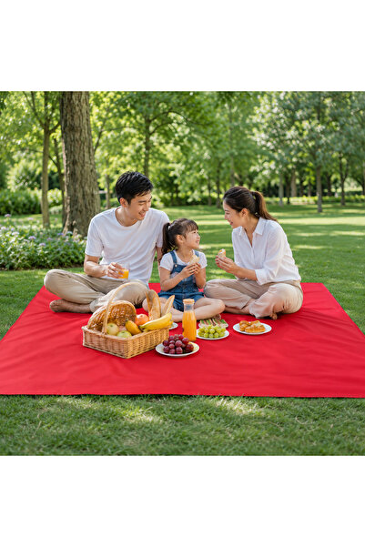 Nerotex 145x145 cm Su Geçirmez Piknik Örtüsü Gri Denye Kumaş – Plaj, Kamp ve ...