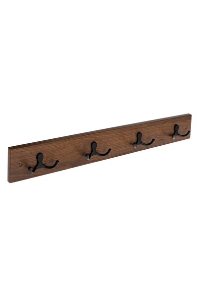 Zâna Casei Agățător de perete din lemn maro cu 4 cârlige 50x3.6x7cm