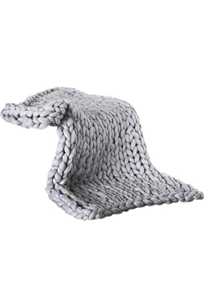 Fdit Chunky Knitted Blanket, Soft and Warm For Winter, Handmade Wool Yarn Pet...