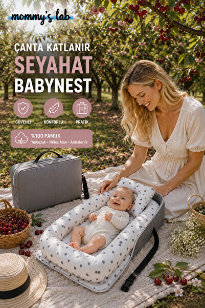 Mommyslab Luxury Premium Portable Bag Babynest Baby Bed with Flat Head Pillow...