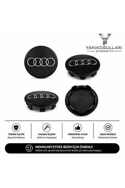 YANIKOĞULLARI OTOMOTİV AUDİ JANT GÖBEK KAPAĞI/4 ADET /SİYAH