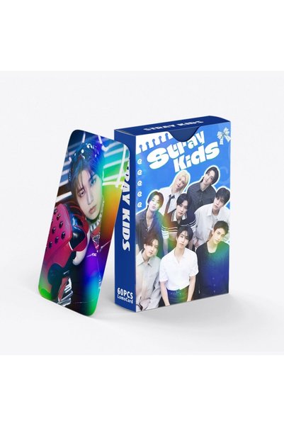 Kpop Dünyasi STRAY KIDS '' Stay '' Çift Yön Baskılı Hologramlı / Lomo Card Seti (60 Pcs)