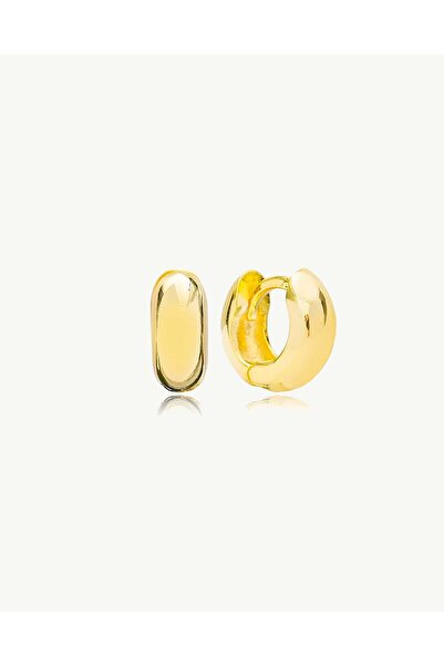 Stemma Jewelry Cercei Mini Chunky Huggies din Argint 925, Placat cu Aur
