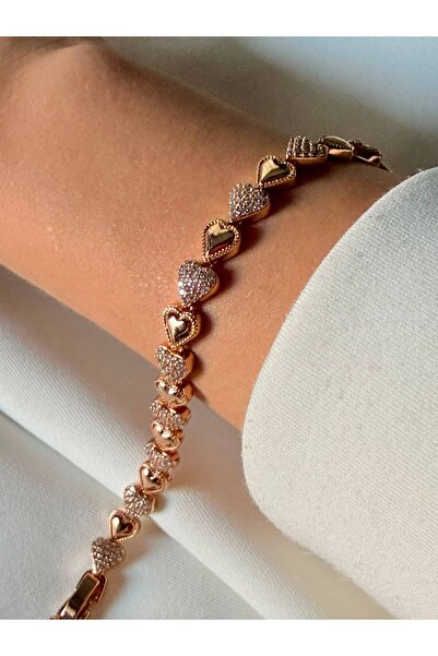 ZÜLİSCH Xuping Heart Bracelet Original Zircon Stone Steel Bracelet Rose Gold ...