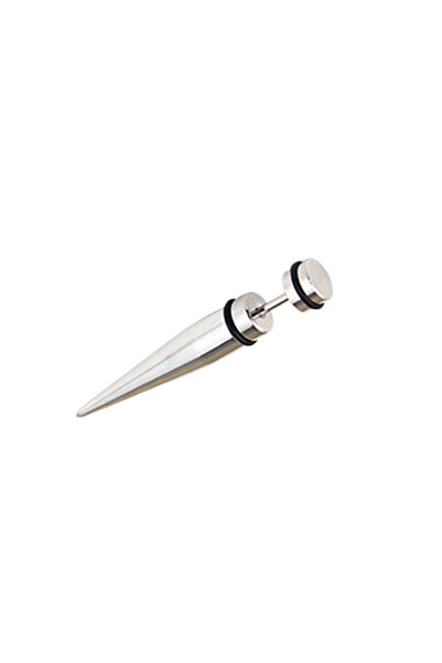 VeeShop Cercel punk Spike, ear expander fals model ascutit - Argintiu