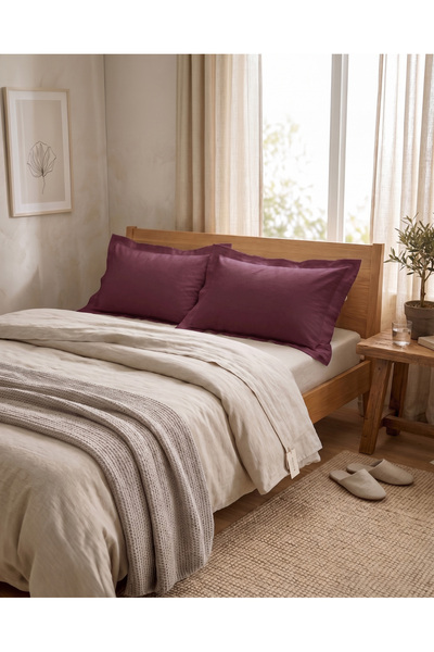 | Purecomfort | %100 Ranforce Pamuk Volanlı 2'li Yastık Kılıfı Seti | Kırık Beyaz
