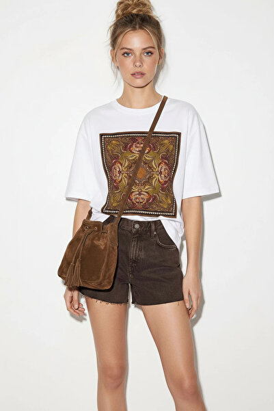 Şeker Portakalım Women's Ethnic Patterned Bead Embroidered Print Detailed Ove...