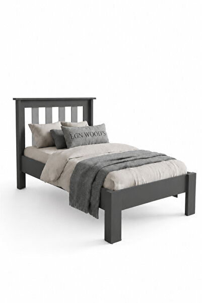 EGN WOODS Modern Karbon Gri MDF Karyola - Tek ve Çift Kişilik Yatak Ölçü Seçenekleri - Farklı Renk Alternatifleri Model Moskova