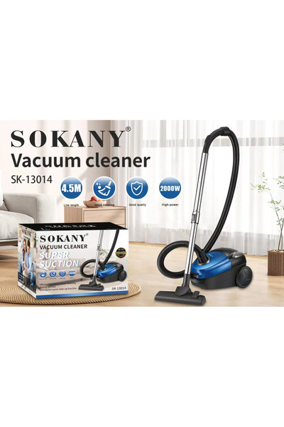 SOKANY SK-13014 Vacuum Cleaner, 2000W, 4.5M Power Cord, Blue