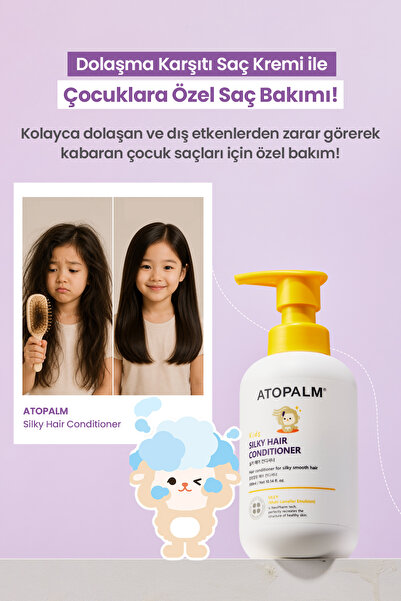 Atopalm Çocuklar İçin Dolaşma Önleyici Nemlendirici Saç Kremi Silky Hair Conditioner Kids