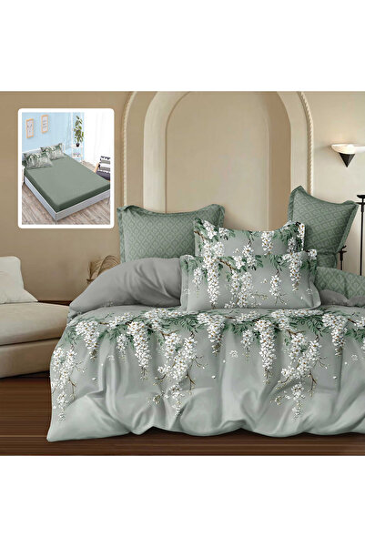 TextiLici Lenjerie de pat, 6 piese, Cozy bed, cearceaf de pat cu elastic univ...