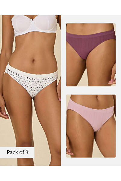 REDTAG Women Assorted Bikini Briefs 3 Pairs