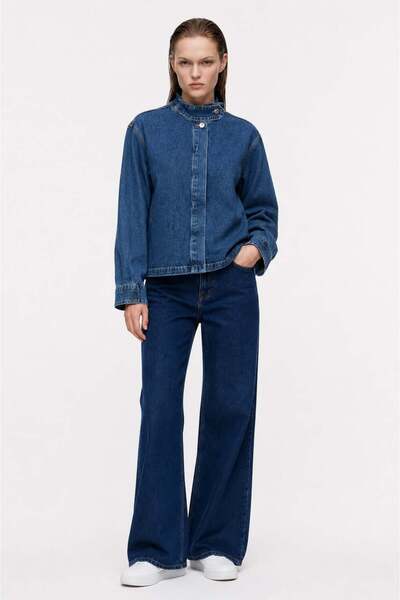 HAKKE Kollar Apoletli Denim CEKET
