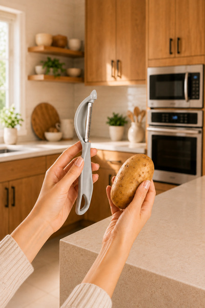 Sariva Home Set of 2 Vegetable and Fruit Peelers Y-Type Sliding Peeler and Side Peeler with Steel Blades