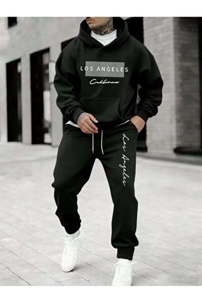 PAVRO Sweatshirt Tracksuit Set Oversize Shaped Comfortable Fit High Quality F...