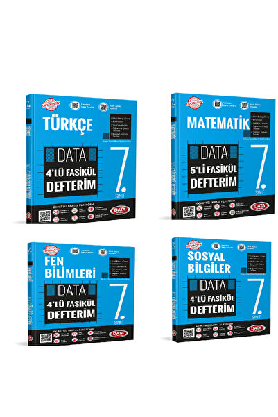 Data Yayınları 2026 7. Sınıf Matematik 5'li Fasikül Defterim+Fen+Türkçe+Sosyal