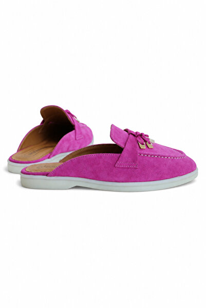 a ayak&kabım official Liora Fuchsia Genuine Leather Suede Women's Loafer Mule...