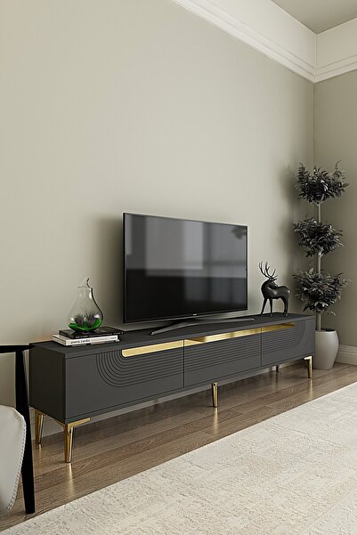 cnyr TSA1805AG - MEYRAZH TSA180 TV STAND, TV SEHPASI ve TV ÜNİTESİ ANTRASİT-G...
