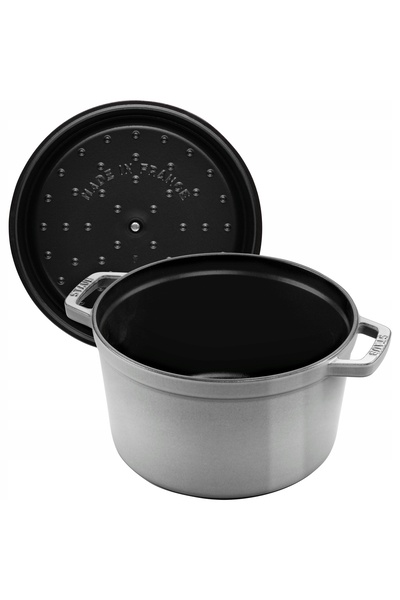 STAUB Oala Cocotte din fontă, rotundă, înaltă, 4,8 litri, grafit.