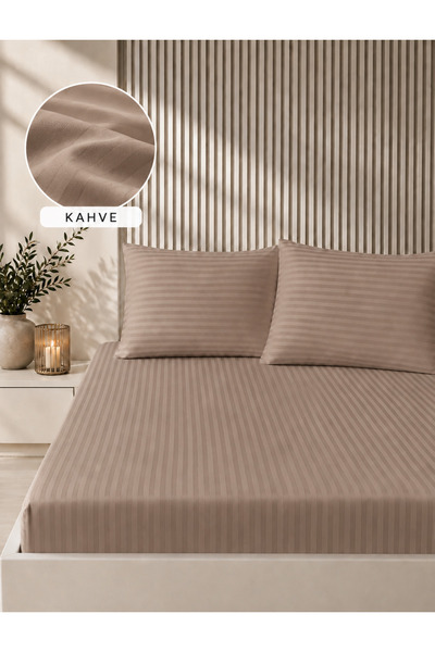 Bella Home 160X200 Striped Satin Sheet Set |   Soft Textured |   Stylish and ...