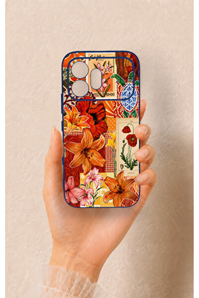 Vip Case Honor 600 Uyumlu Turuncu Zambak Desenli Silikon Kılıf
