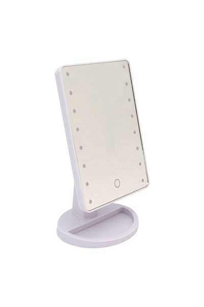 Zâna Casei Oglindă albă cu suport și 16 becuri LED