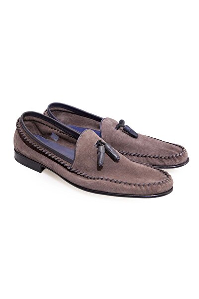 FRANCO CALVANI Mink Color Laceless Genuine Leather Suede Men's Shoes